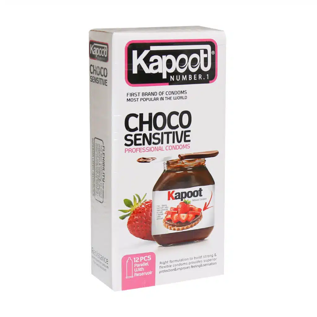 kapoot-choco-sensitive.jpg.webp کاندوم ضد حساسیت با طعم نوتلا کاپوت - تصویر 1