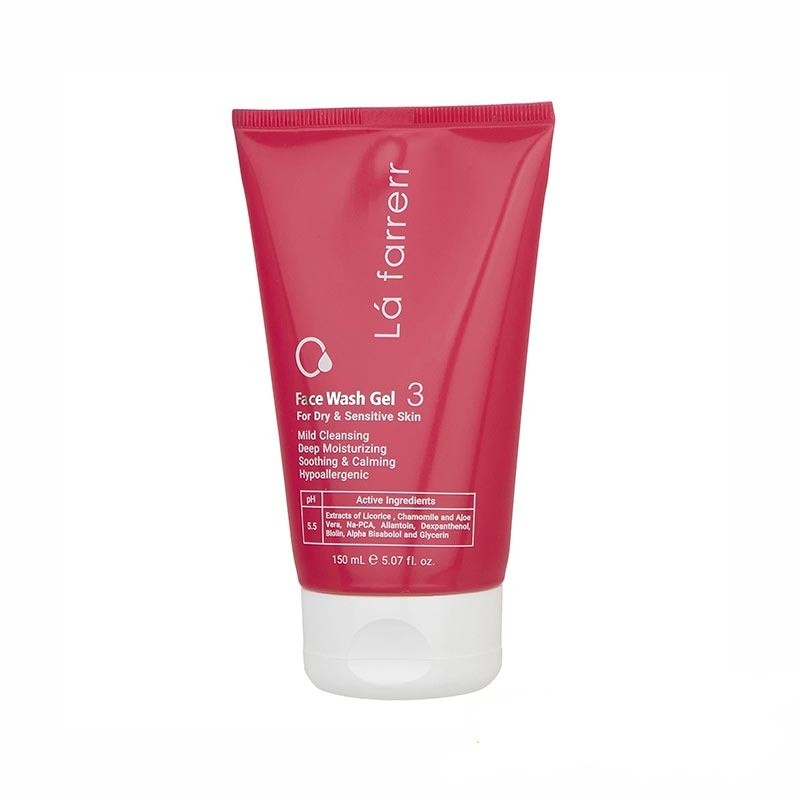 ژل شست‌وشوی لایه بردار لافارر مدل 3 مناسب پوست‌های خشک و حساس حجم 150ml