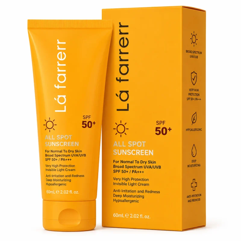 کرم ضد آفتاب بی رنگ لافارر SPF50 مناسب پوست خشک و نرمال حجم 40ml