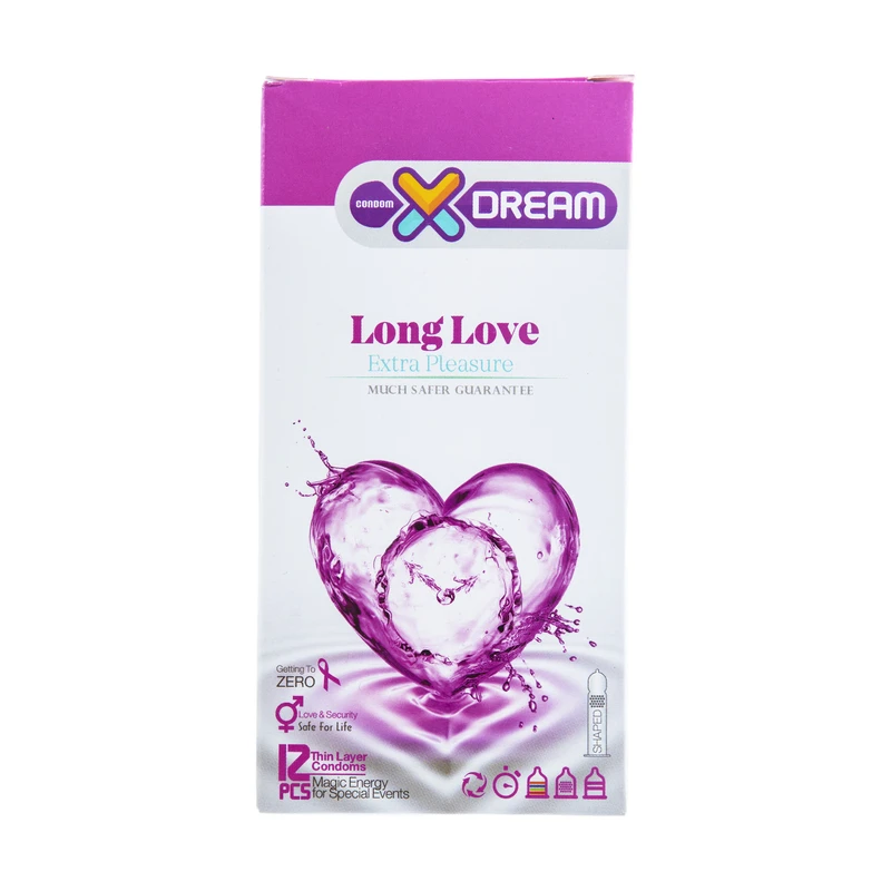112758790-1 کاندوم لذت طولانی ایکس دریم مدل Long Love بسته ۱۲ عددی - تصویر 1