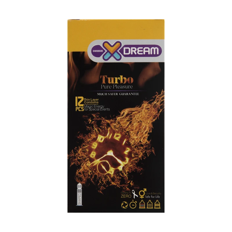 112766055 کاندوم توربو ایکس دریم مدل Turbo Condom بسته ۱۲ عددی - تصویر 1