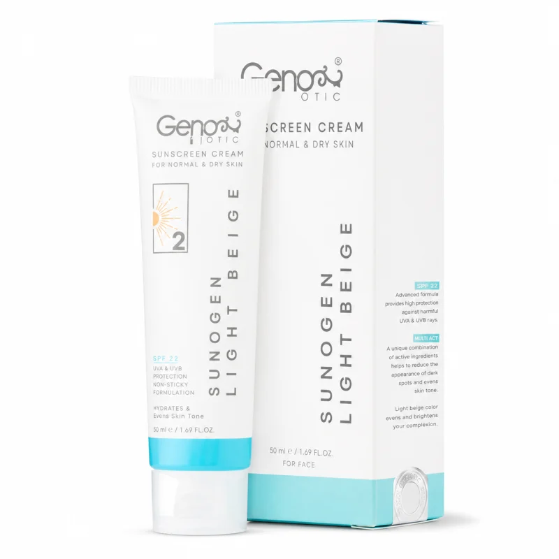 ChatGPT-Image-Jul-27-2026-11_51_49-AM کرم ضد آفتاب رنگی ژنوبایوتیک SPF50 بژ روشن حجم 50 میل - تصویر 1