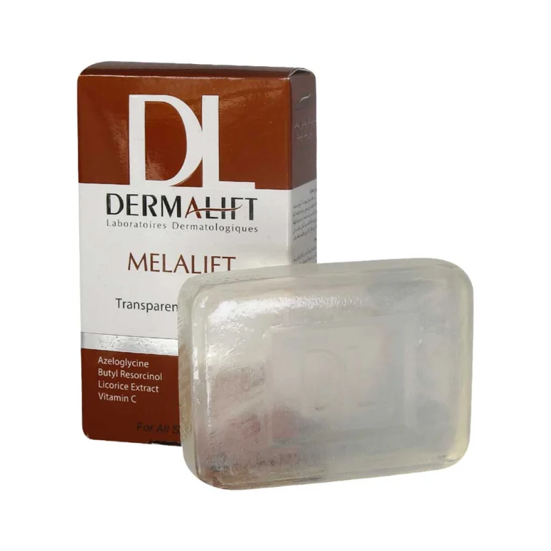 Dermalift-Melalift-Transparent-Syndet-Bar-For-All-Skins پن شفاف روشنکننده ملالیفت درمالیفت مناسب انواع پوست 100 گرم - تصویر 1