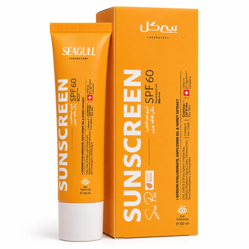 کرم ضد آفتاب سی گل SPF60 بژ روشن فاقد چربی ۵۰‌‎میل