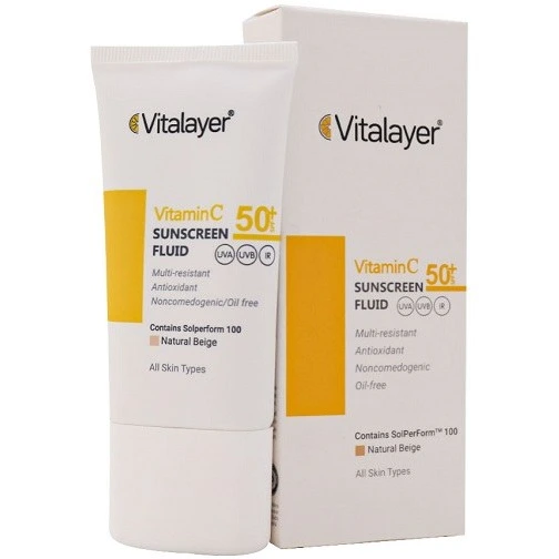 560x560-1-1 ضدآفتاب فلوئید ویتالایر نچرال بژ حاوی ویتامین C حجم 50ml - تصویر 1