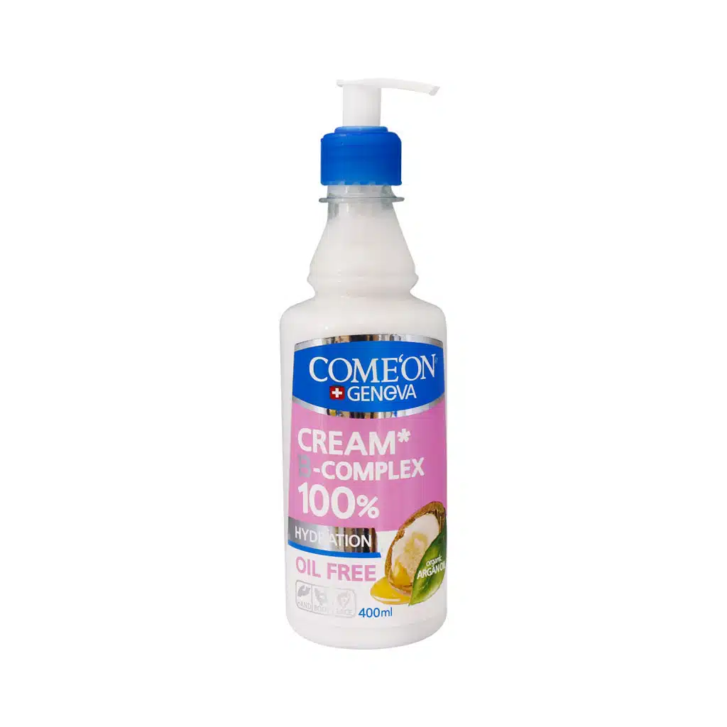 Comeon-Argan-Extract-Oil-Free-B-Complex-100-Cream-400-ml-1.jpg کرم پمپی مخصوص پوست چرب آرگان کامان ۴۰۰میل - تصویر 1