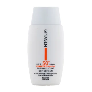 Ginagen-Sun-Screen-For-Dry-And-Normal-Skins-50ml-Khanoumi-202427162119626-2024731111716358 لیکوئید ضد آفتاب بی رنگ خشک ژیناژن SPF50 حجم 50 میل - تصویر 1