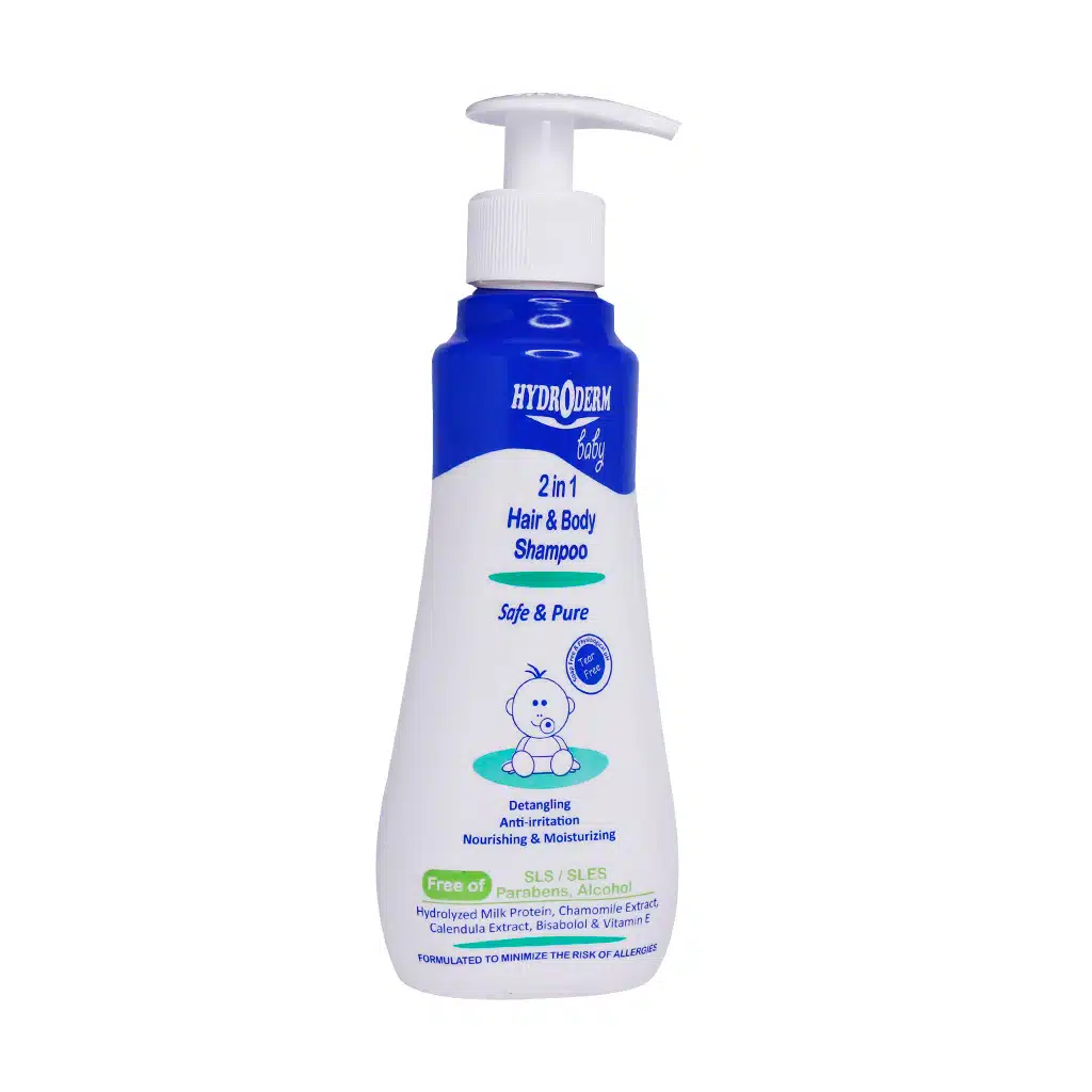 Hydroderm-Baby-2-in-1-Hair-And-Body-Shampoo.jpg-1 شامپو سر و بدن نوزاد هیدرودرم حجم 250 میل - تصویر 1