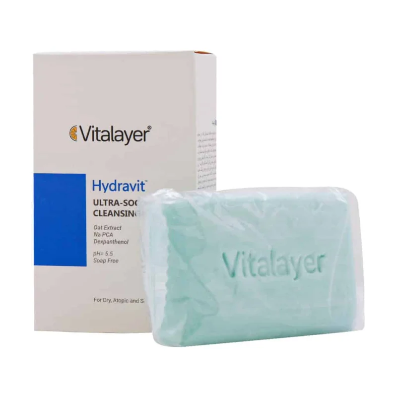 Vitalayer-Hydravit-Pain-For-Dry-and-Sensetiv-Skin-100-gr پن شستشو Hydravit ویتالایر مناسب پوست خشک و حساس حجم 100 گرم - تصویر 1
