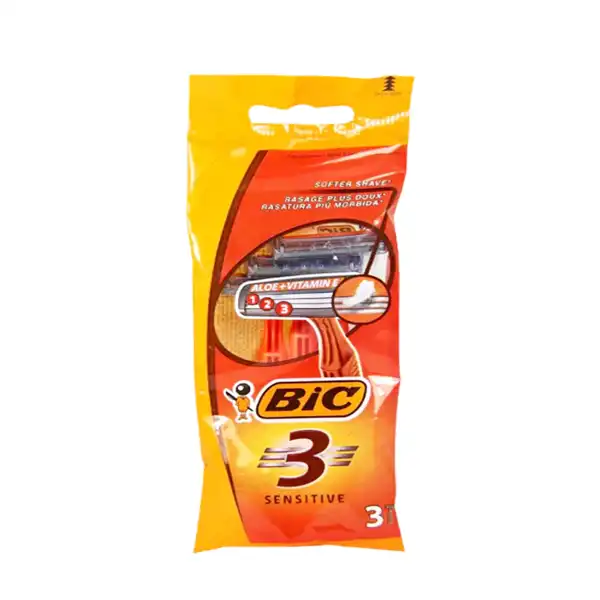 bic-3-adadi-senetive خودتراش سه لبه پوست حساس بیک 3 عددی - تصویر 1