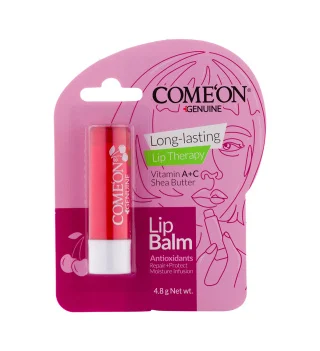 comeon-sour-cherry-lip-balm-khanoumi-2-2023122181749135 نرم و براق کننده لب آلبالو کامان حجم 4.8 گرم - تصویر 1