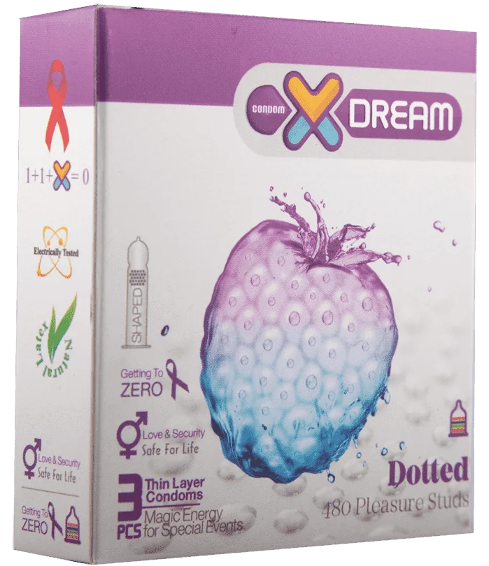 dotted-3 کاندوم خاردار ایکس دریم مدل Dotted بسته 3 عددی - تصویر 1
