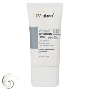 فلوئید ضدآفتاب spf50 بی رنگ ویتالایر حاوی ویتامین C حجم 50ml
