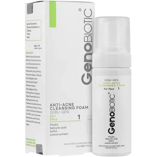 images-11 فوم شستشو صورت ژنوبایوتیک مدل ضد آکنه و ضد جوش حجم 150ml - تصویر 1