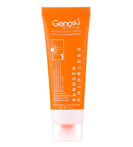 images-17 کرم ضدآفتاب بی رنگ ژنوبایوتیک مناسب پوست چرب و مختلط حجم 50ml - تصویر 1