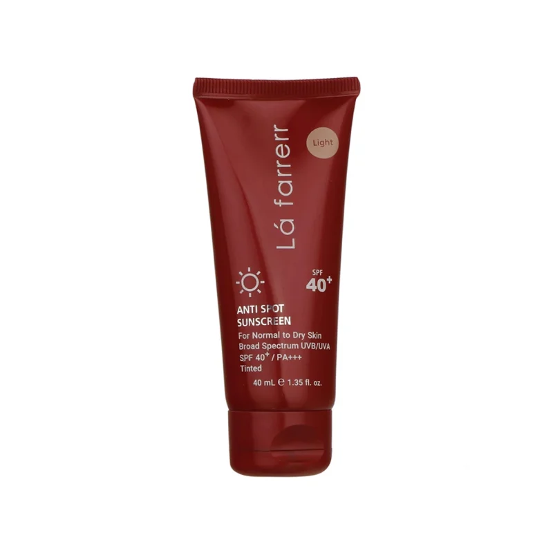 lafarrerr-anti-spot-tinted-sunscreen-cream-for-dry-skin-light-khanoumi-202442415362956 کرم ضد آفتاب و ضد لک رنگ مدیوم لافارر spf40 مناسب پوست چرب حجم 40ml - تصویر 1